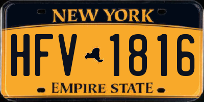 NY license plate HFV1816