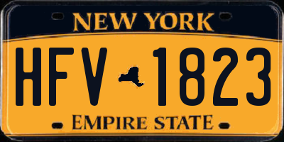 NY license plate HFV1823