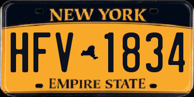 NY license plate HFV1834