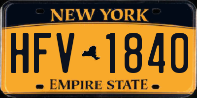 NY license plate HFV1840