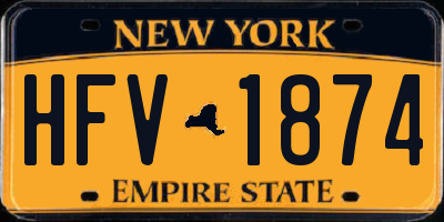 NY license plate HFV1874