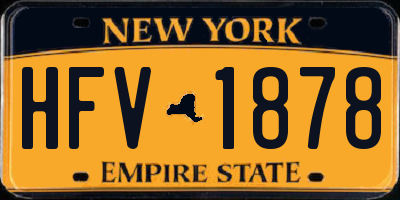 NY license plate HFV1878
