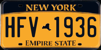 NY license plate HFV1936