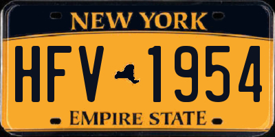NY license plate HFV1954