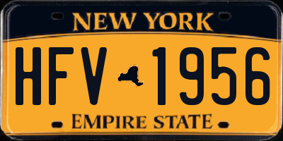 NY license plate HFV1956