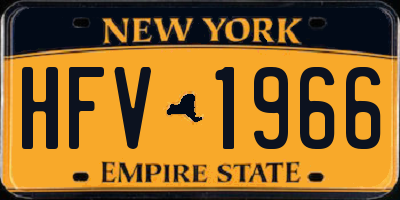 NY license plate HFV1966