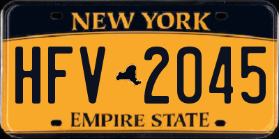 NY license plate HFV2045
