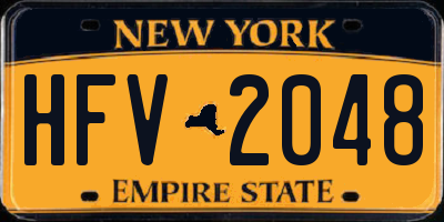NY license plate HFV2048