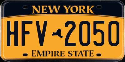 NY license plate HFV2050