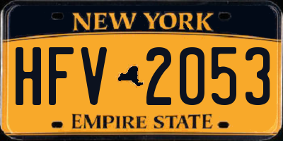 NY license plate HFV2053