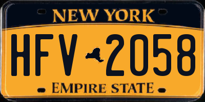 NY license plate HFV2058