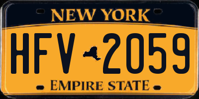 NY license plate HFV2059