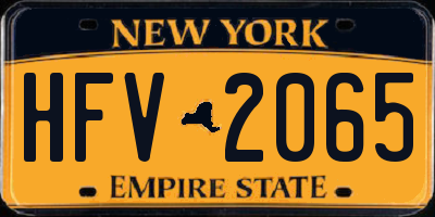 NY license plate HFV2065