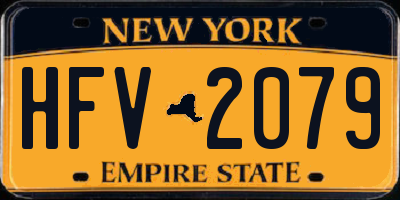 NY license plate HFV2079