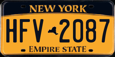 NY license plate HFV2087