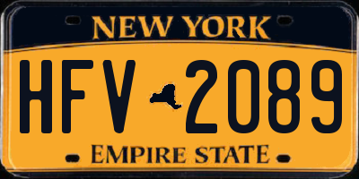 NY license plate HFV2089
