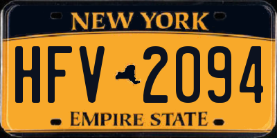 NY license plate HFV2094