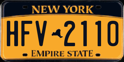 NY license plate HFV2110