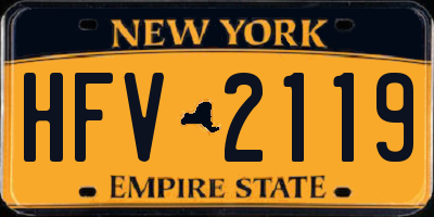 NY license plate HFV2119