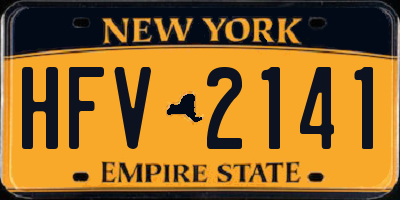 NY license plate HFV2141