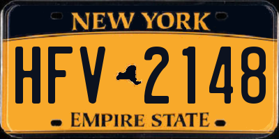 NY license plate HFV2148