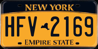 NY license plate HFV2169