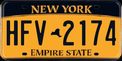 NY license plate HFV2174