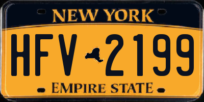 NY license plate HFV2199