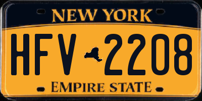NY license plate HFV2208
