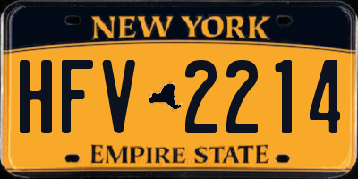 NY license plate HFV2214