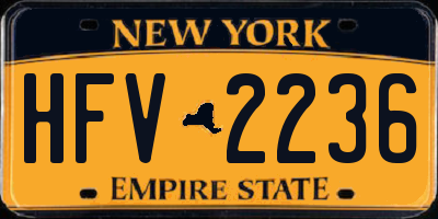 NY license plate HFV2236