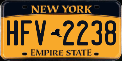 NY license plate HFV2238