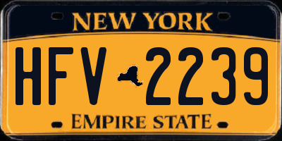 NY license plate HFV2239