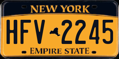 NY license plate HFV2245