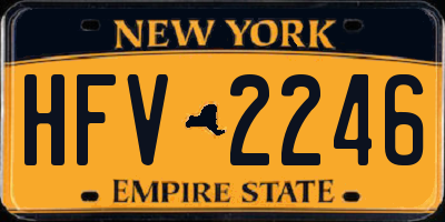 NY license plate HFV2246