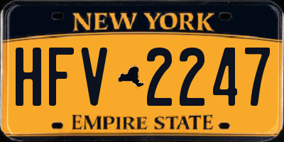 NY license plate HFV2247