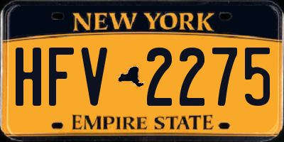 NY license plate HFV2275