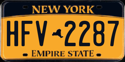 NY license plate HFV2287