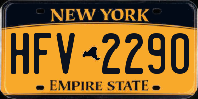 NY license plate HFV2290