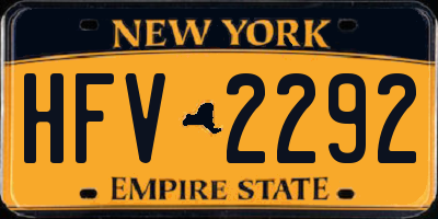 NY license plate HFV2292
