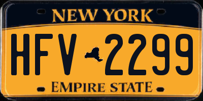 NY license plate HFV2299
