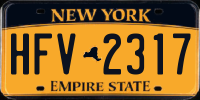 NY license plate HFV2317