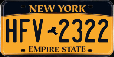 NY license plate HFV2322