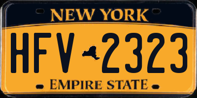 NY license plate HFV2323