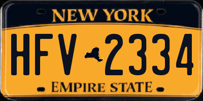 NY license plate HFV2334