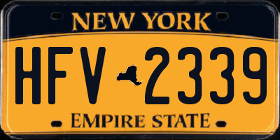 NY license plate HFV2339