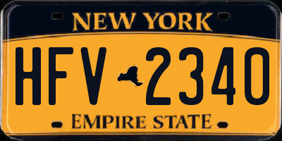 NY license plate HFV2340