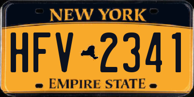 NY license plate HFV2341