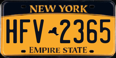NY license plate HFV2365