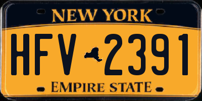 NY license plate HFV2391